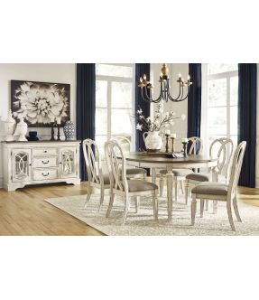 Caroline Oval Dining Table Set with 6 Chairs